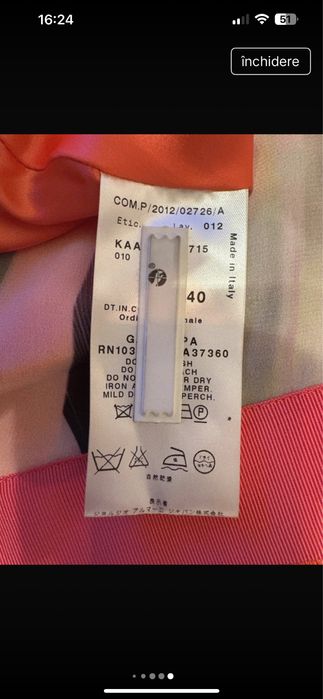 Rochie deosebita matase Giorgio Armani originala