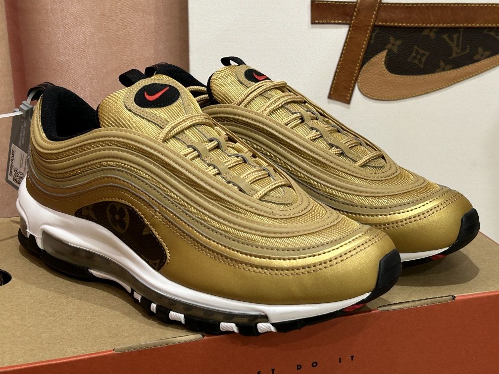 оригинал кроссовки Nike Air Max 97 OG Gold Bullet x Louis Vuitton