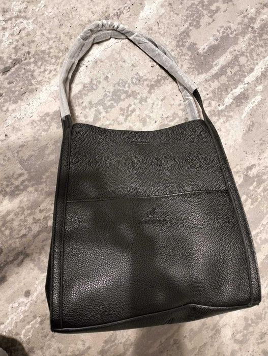 Geanta umar dama din piele ecologica Negru 30 x 31 x 12 cm