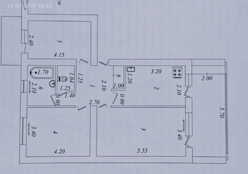 Ц-1 3/4/4 ,  77 серия, без ремонта, лоджия 2*6
