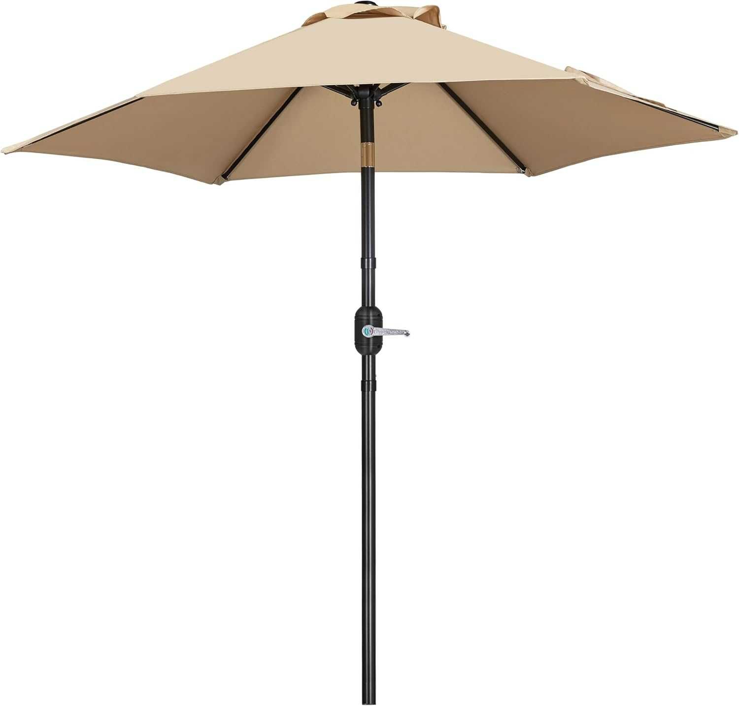 Umbrela terasa 226 cm cu manivela si protectie UV |YT 593144 Tan