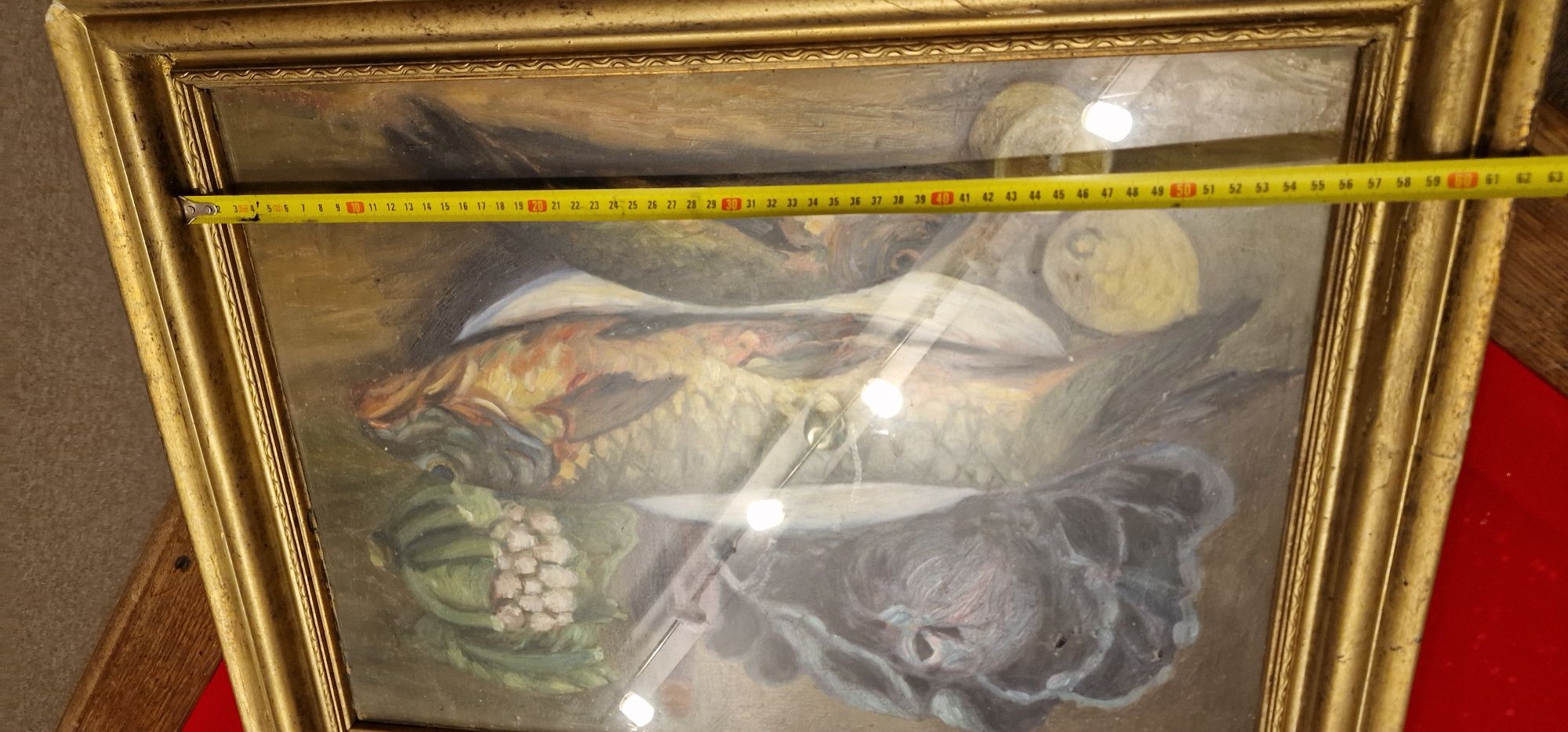 Tablou natura moarta semnat ( Miluz 1950) 57 x 43 cm