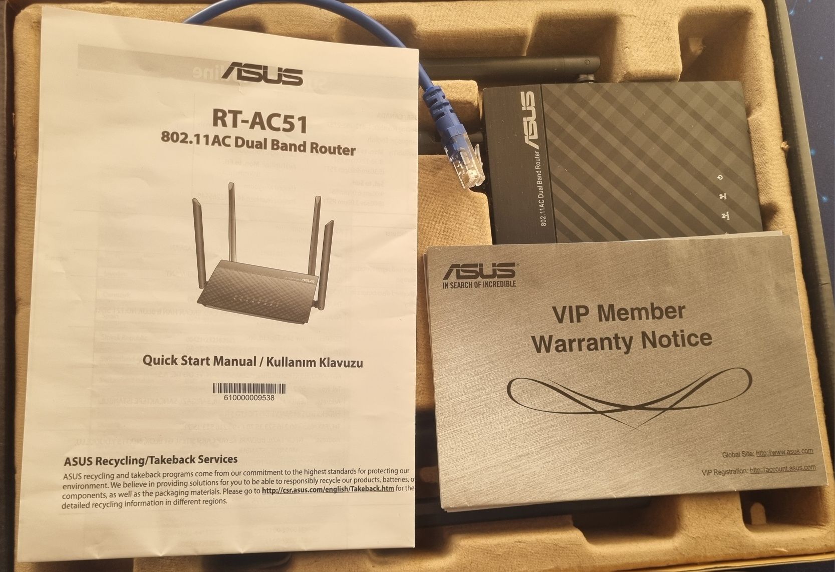 Router Wi-Fi Asus RT-AC 51 733 Mbps