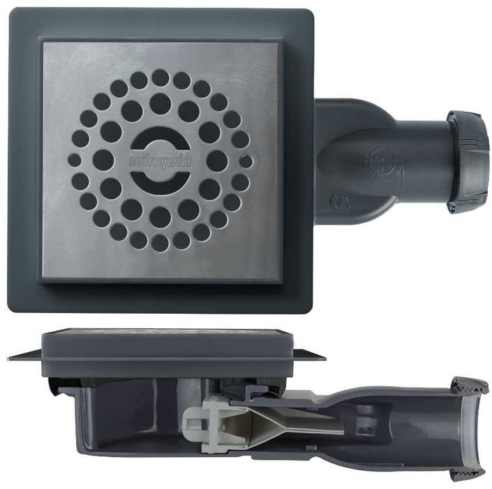 Sifon pardoseala, iesire laterala, 11,5 x 11,5 cm, diametru 4 cm