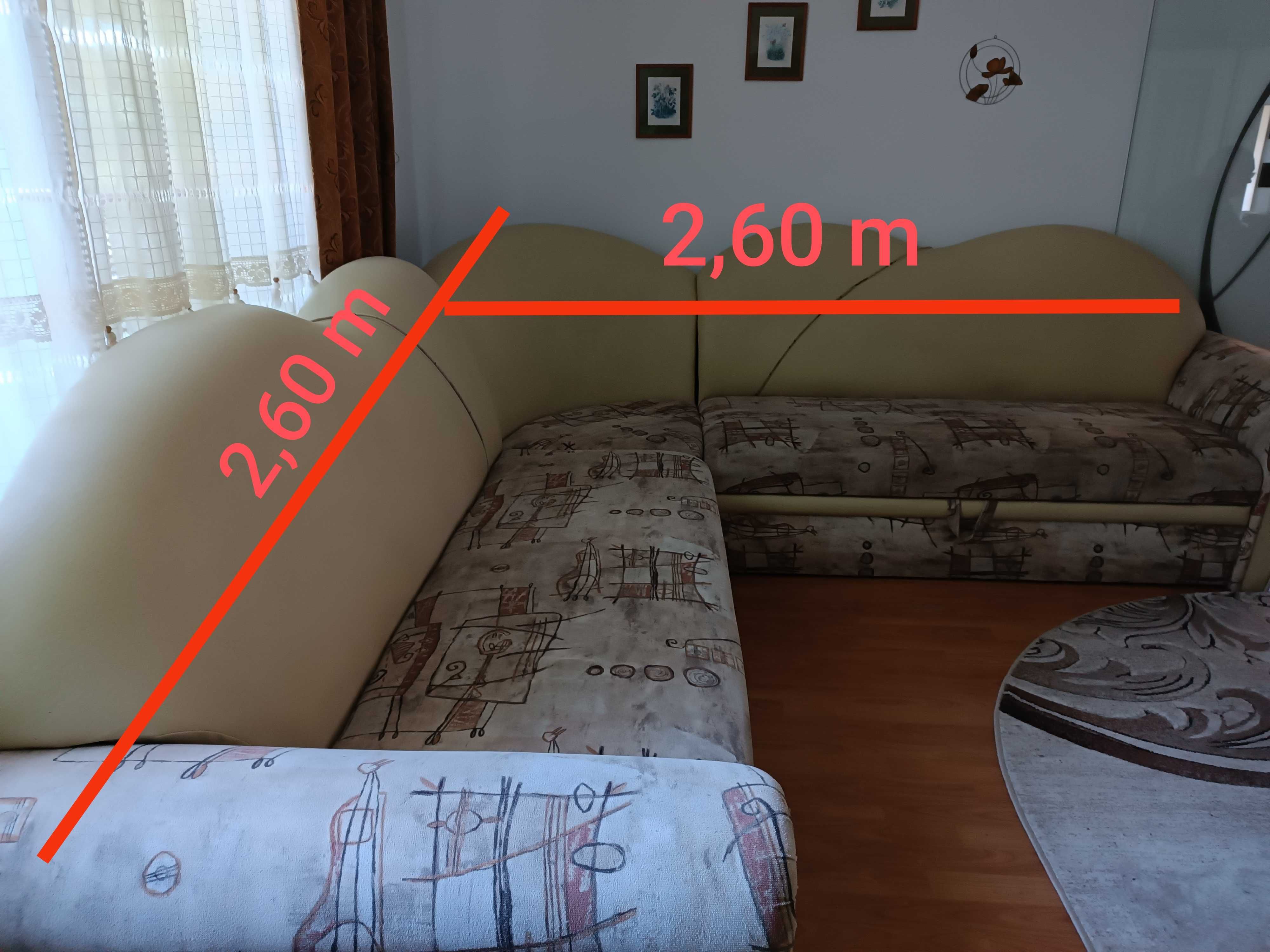 Canapea pe colț, 2,60m/2,60m