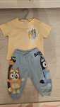 Tricou  si pantaloni Zara 9-12 luni 80 Bluey Bingo