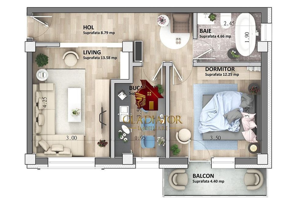 Apartament 2 camere, decomandat, bloc nou, Capat CUG - Lunca Cetatuii