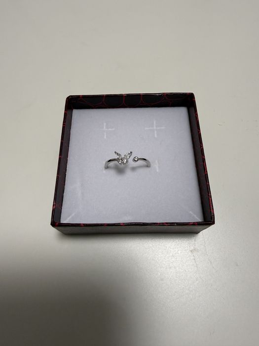 Inel reglabil argint 925 fluture cu pietricele