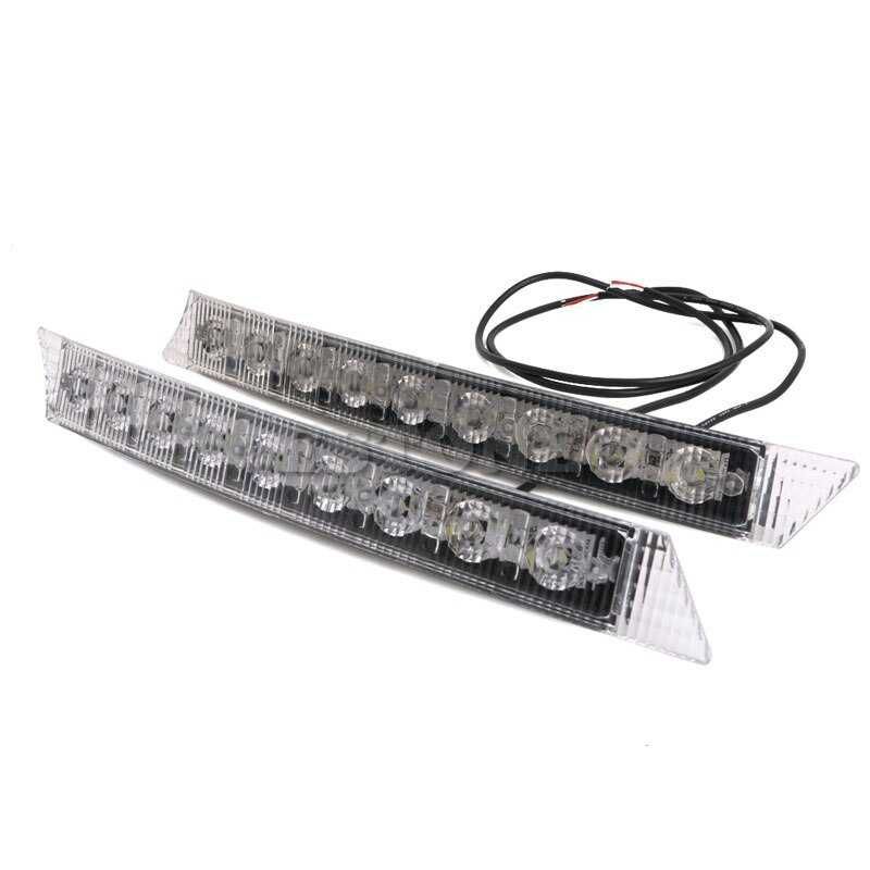 Комплект Извити Предни Мощни 9 Лед Диодни Дневни Светлини 12V 54W