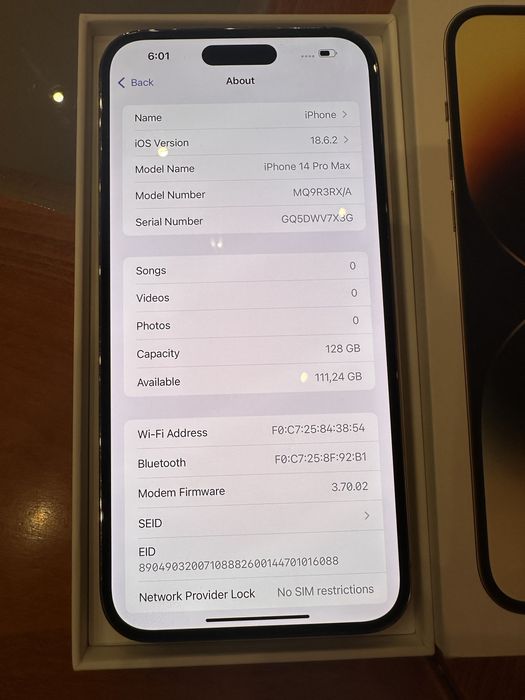 iPhone 14 Pro MAX 128GB GOLD с кутия и кабел 87% батерия