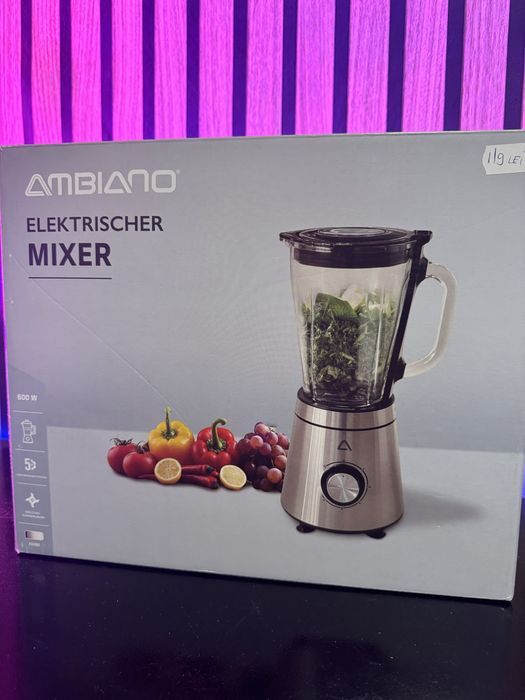Blender electric Ambiano 600W, 5 viteze, 1.5L inox
