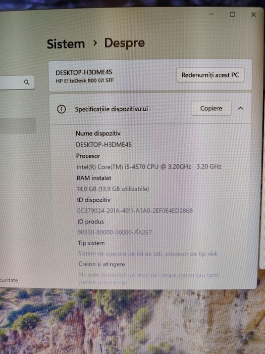 PC HP ElitDesk 800 G1 SFF Intel core I5 4570