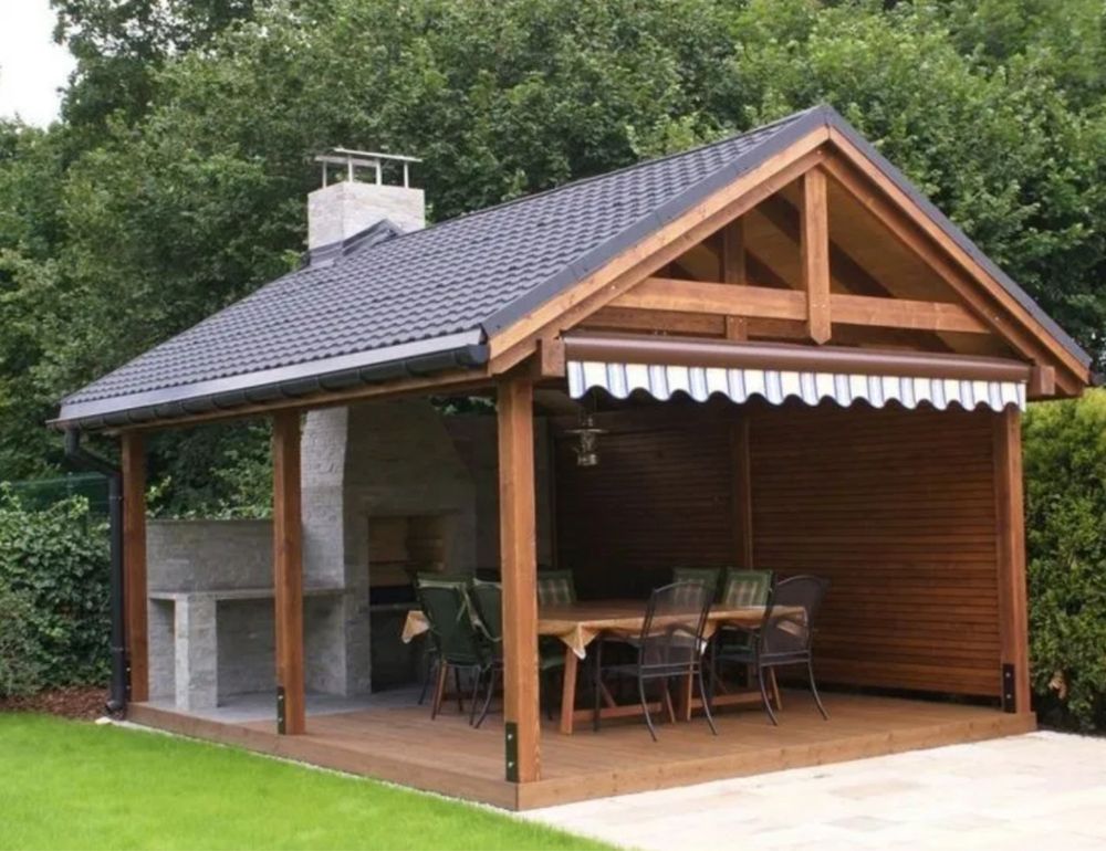 Mobilier rustic de gradină terase foișoare si pergole la comandă