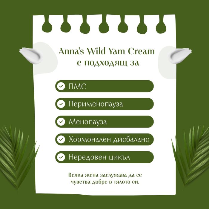 Anna's Wild Yam Cream- 100% натурален крем с Див Ям за женско здраве !