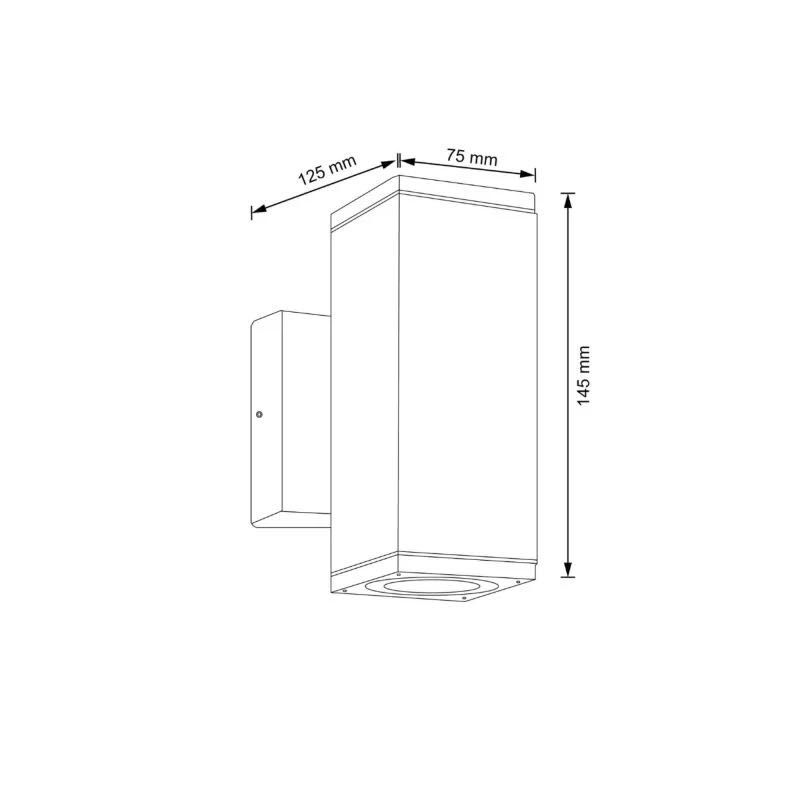 Aplica de perete, 220-240V 2 x 35W, Negru design modern grădină casa
