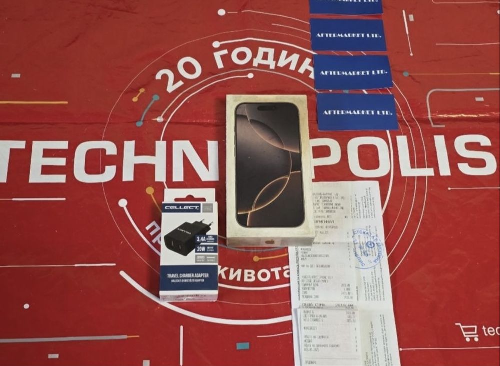 КАТО НОВ 100% 128GB iPhone 16 Pro Гаранция Технополис 2027г. Desert