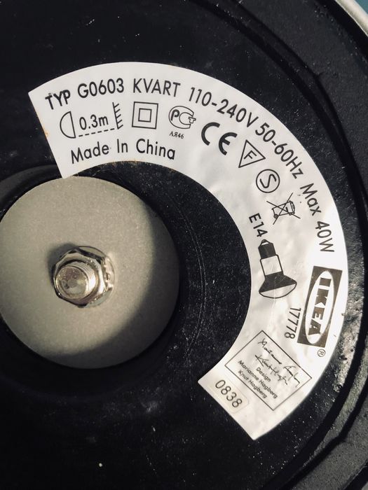 lampa Ikea, KVART, vintage