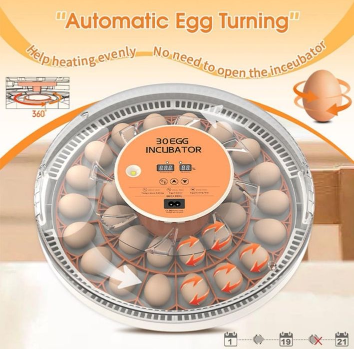 Инкубатор за яйца 30 яйца, Автоматично регулиране на температа