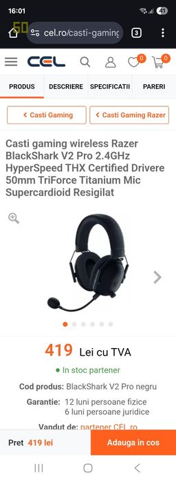 Casti razer blackshark v2 pro 2021 micro usb