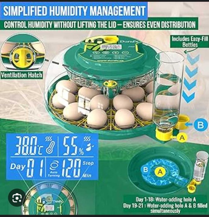 incubator complet automat pt 18 oua.