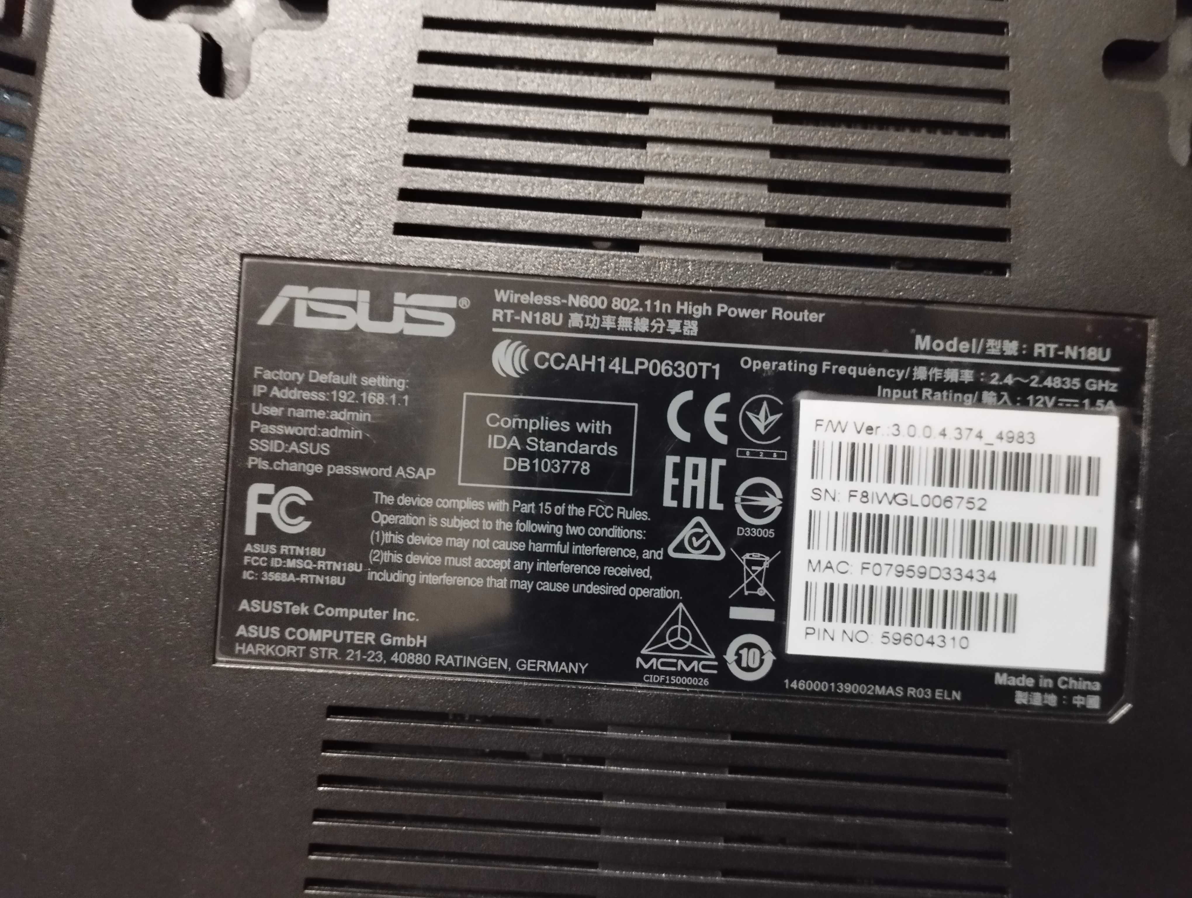 Router wireless Asus RT-N18U