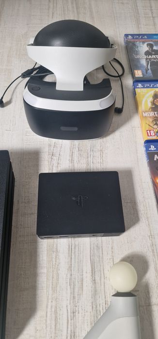 PS 4 PRO 1T+ 2 controller+ Kit complet VR+ 11 jocuri+ motion+pusca etc