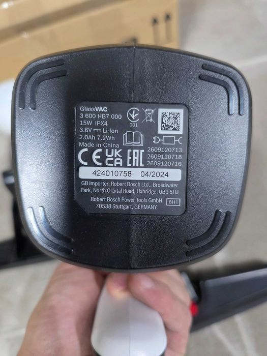 Aspirator de geam Bosch GlassVAC, 3.6V Li-Ion, Usb Charge