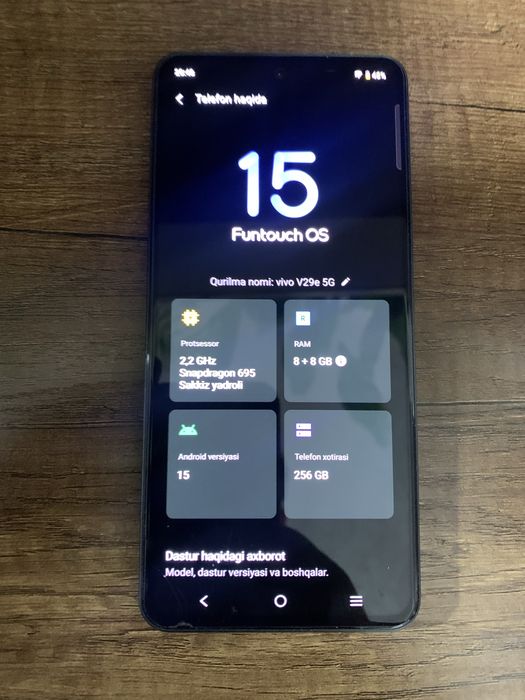 Vivo  V 29 e 8+8  256 idyal