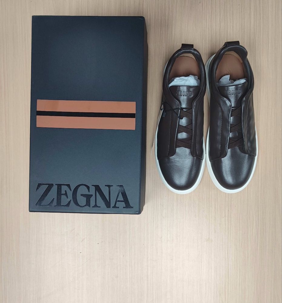 Луксозни мъжки кецове Zegna – кафяви