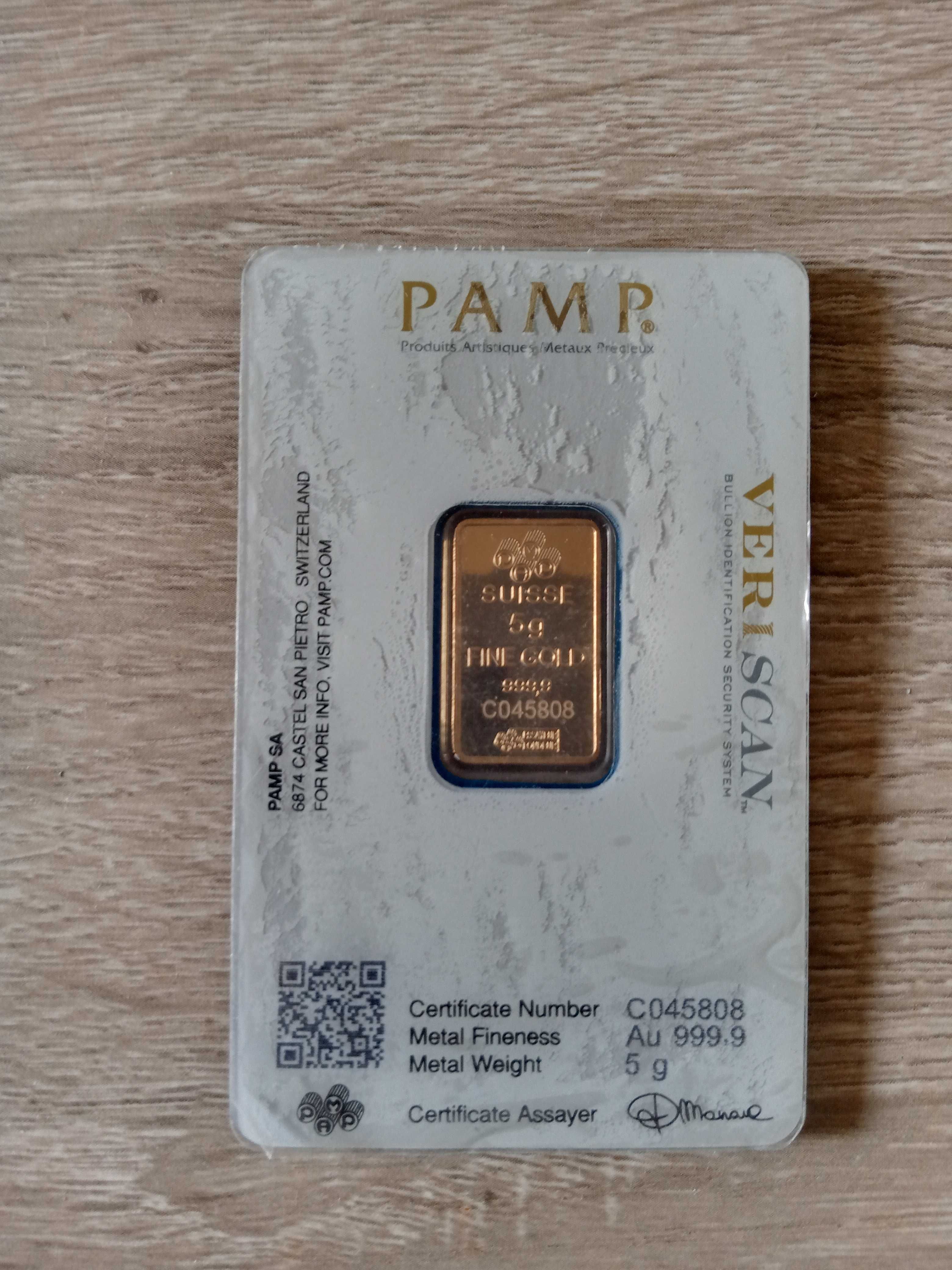 5.0 грама златно кюлче PAMP Fortuna