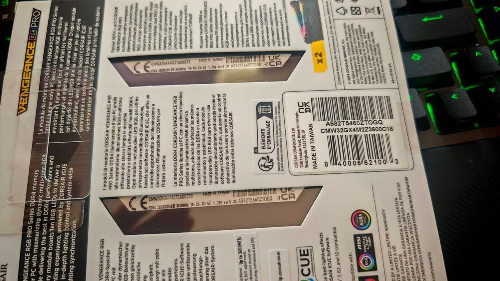 Нова ! Рам памет Corsair Vengeance RGB 2x16GB 32GB DDR4 3600Mhz