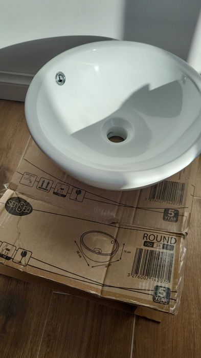 Lavoar cu montaj pe blat Sensea Round, latime 38 cm, alb