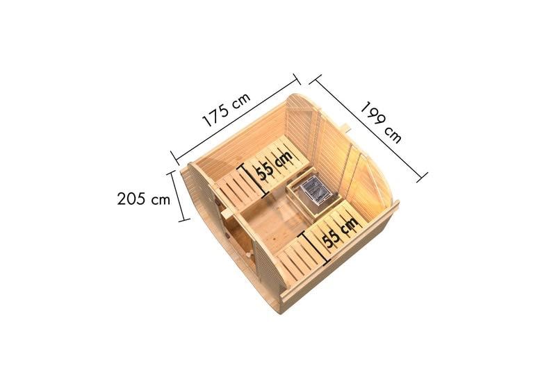 Външна сауна Quadro от Karibu, немско качество, стил и релакс