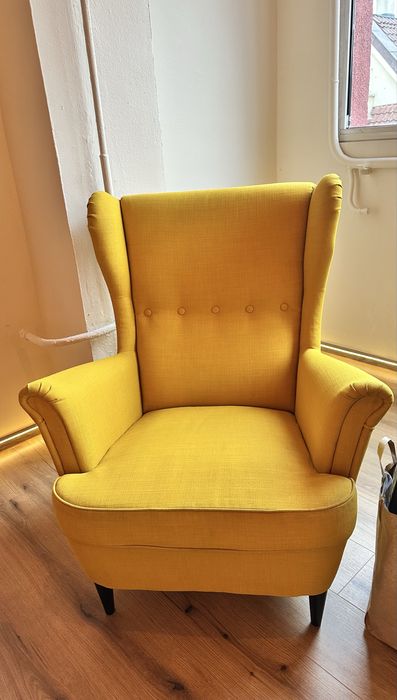 Кресло Икеа жълто и червено
