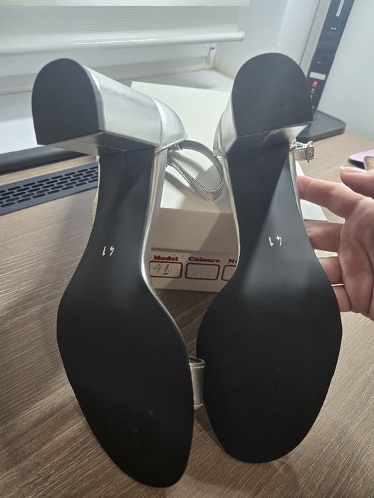 Sandale argintii Cathias Edeline masura 41 noi