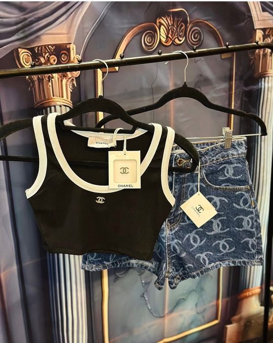 Сет топ и дънки chanel