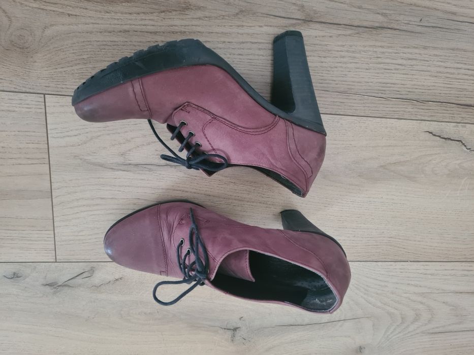 Pantofi/botine Rizzoli piele mov/bordo, toc 11 cm