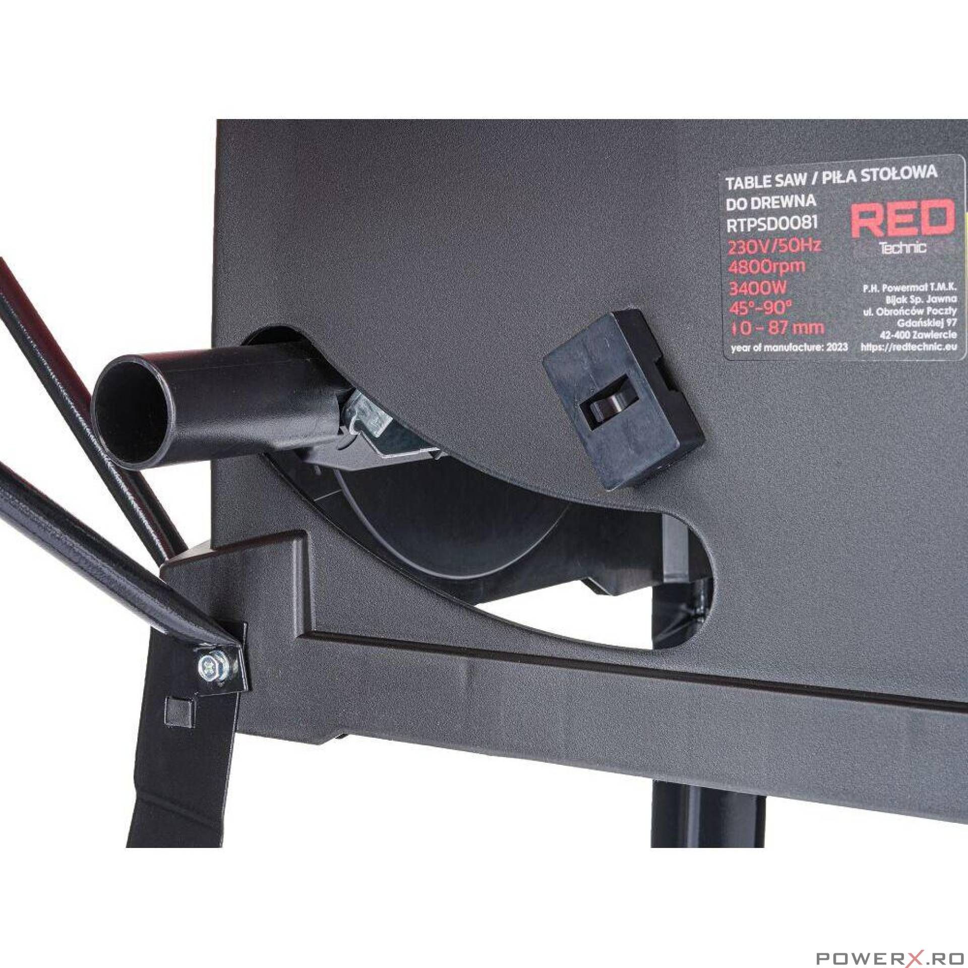 Fierastrau cu masa, 3400W, 0-45°, 4800 Rpm, Red Technic