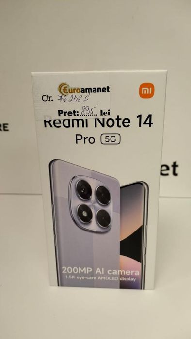 Telefon mobil Xiaomi Redmi Note 14 Pro, 5G, Midnight Black -P-