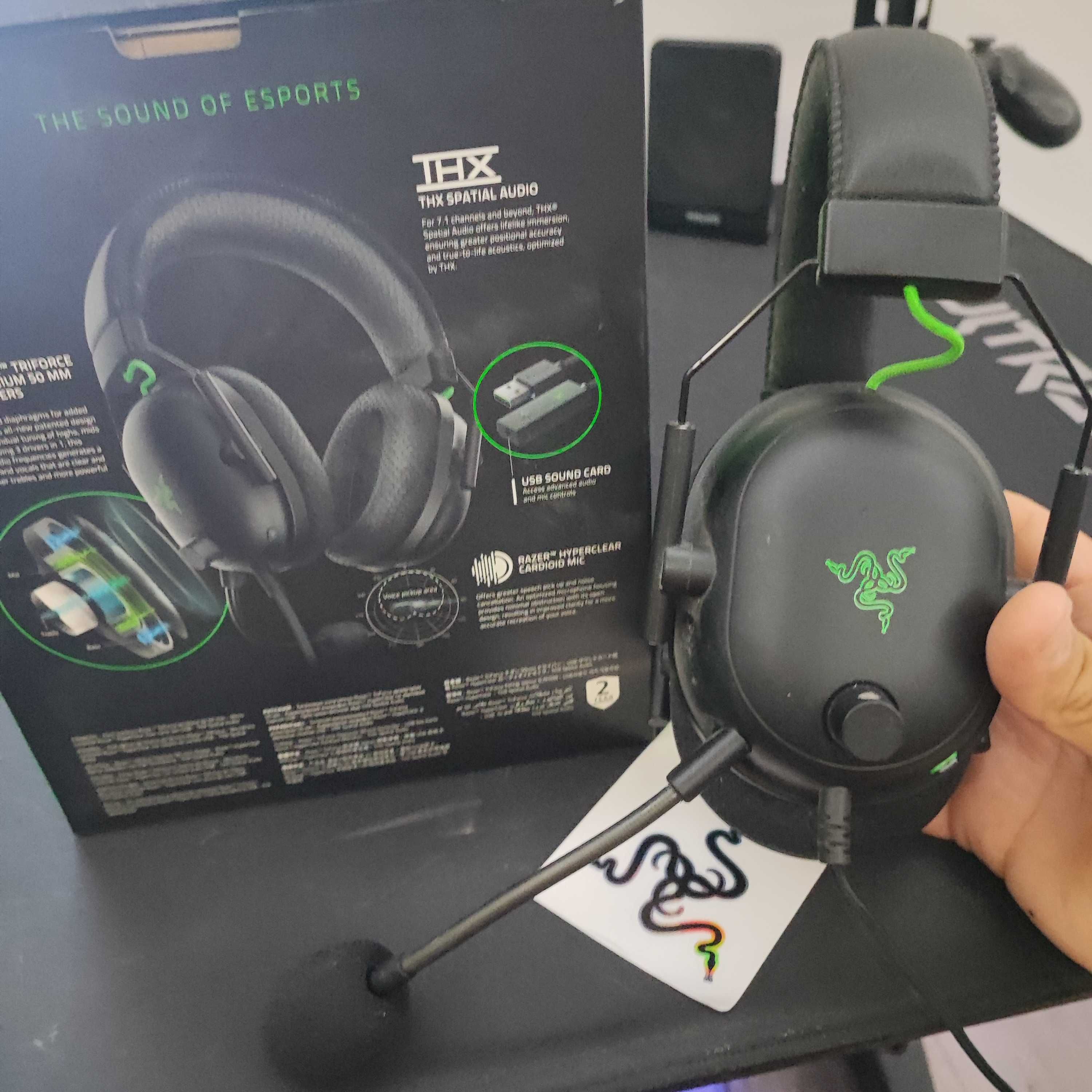 СЛУШАЛКИ Razer BlackShark V2 + usb Sound Card