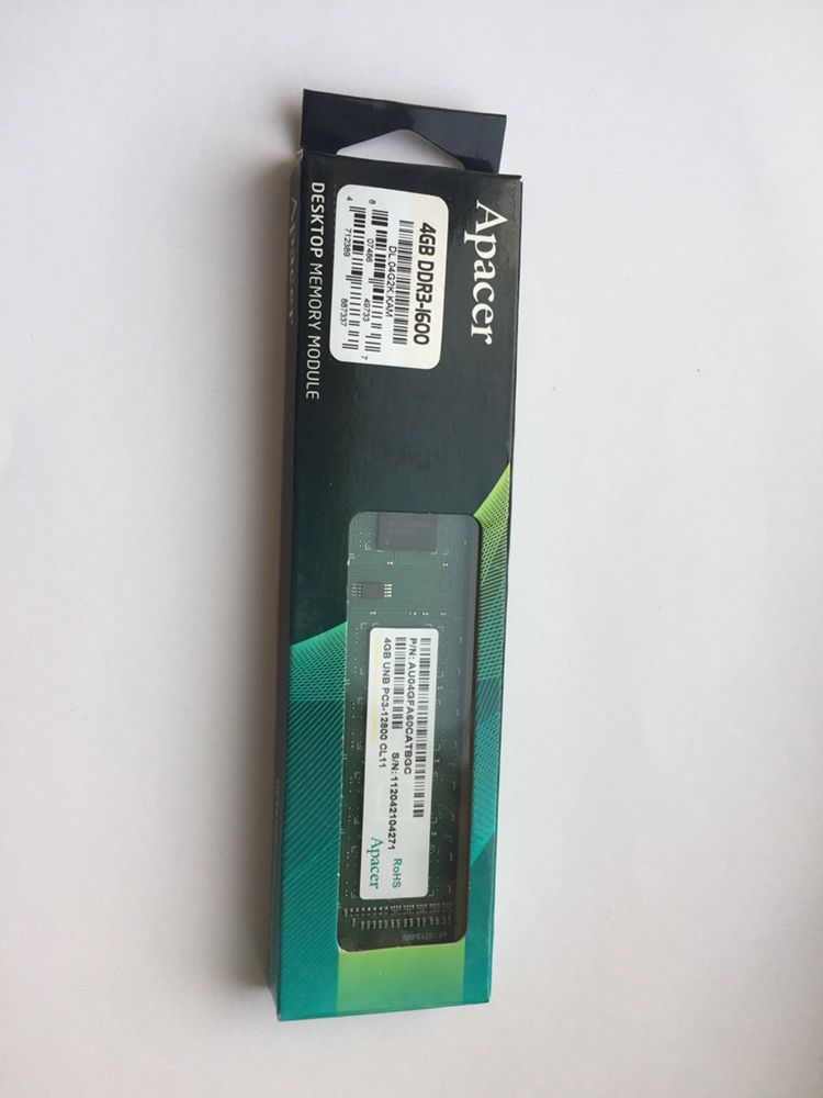 Оперативная память Apacer 4Gb DDR3 1600 DIMM.