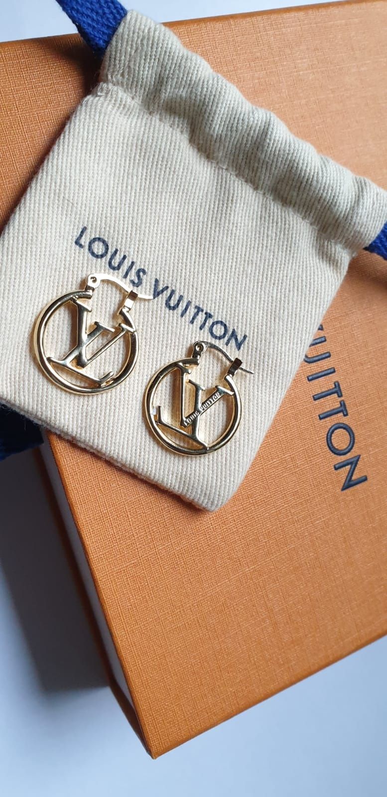 Cercei originali Louis Vuitton, placați cu aur 18k