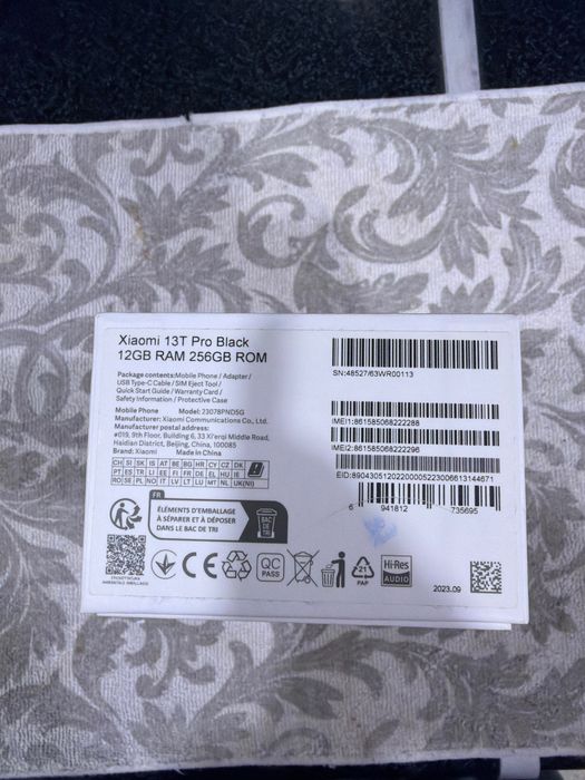 xiaomi 13 T pro pamit 12.256g holati yahwi oqip tel qlila karopka bor