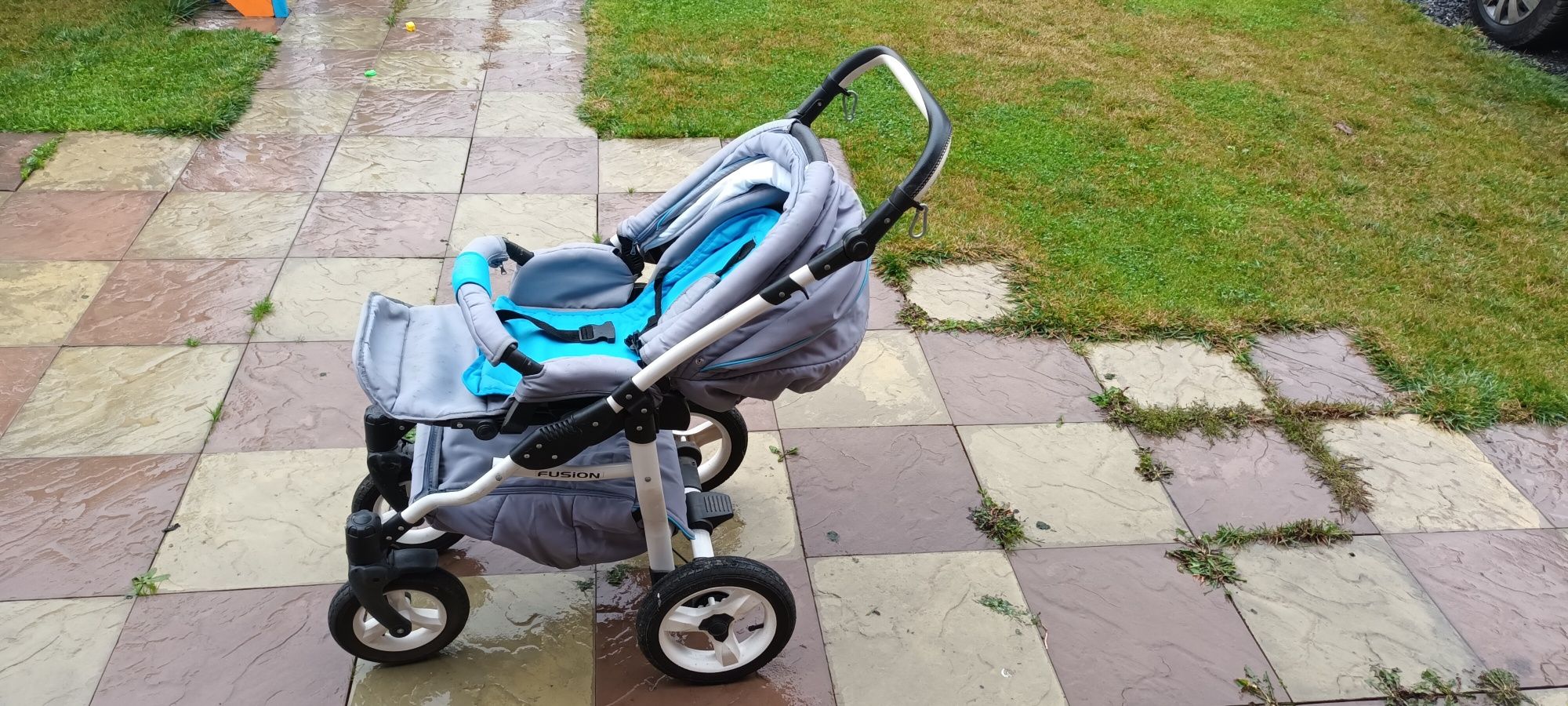 Carucior bebe 3 în 1 kerttu fusion turcoaz