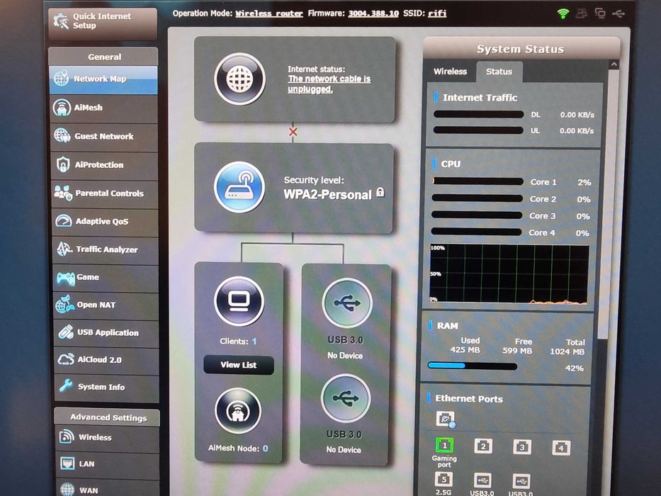 Router asus rt-ax86u wifi 6 with latest custom firmware asuswrt merlin
