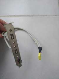 Placa adaptoare externa cu 2 porturi USB , cablu 30 cm