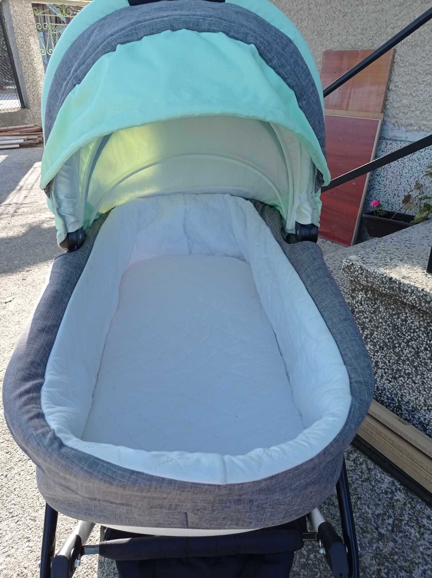 Бебешка количка 2в1  Dizain baby Estel цвят мента