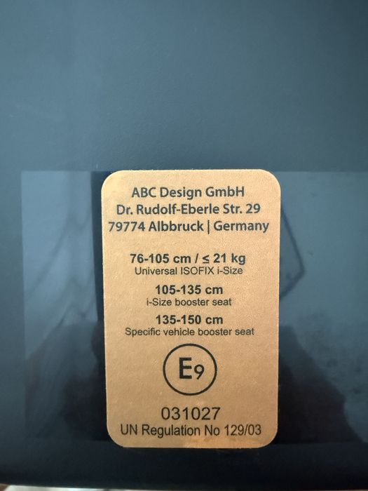 Scaun auto copii cu Isofix si Top Tether ABC Design Aspen I-Size