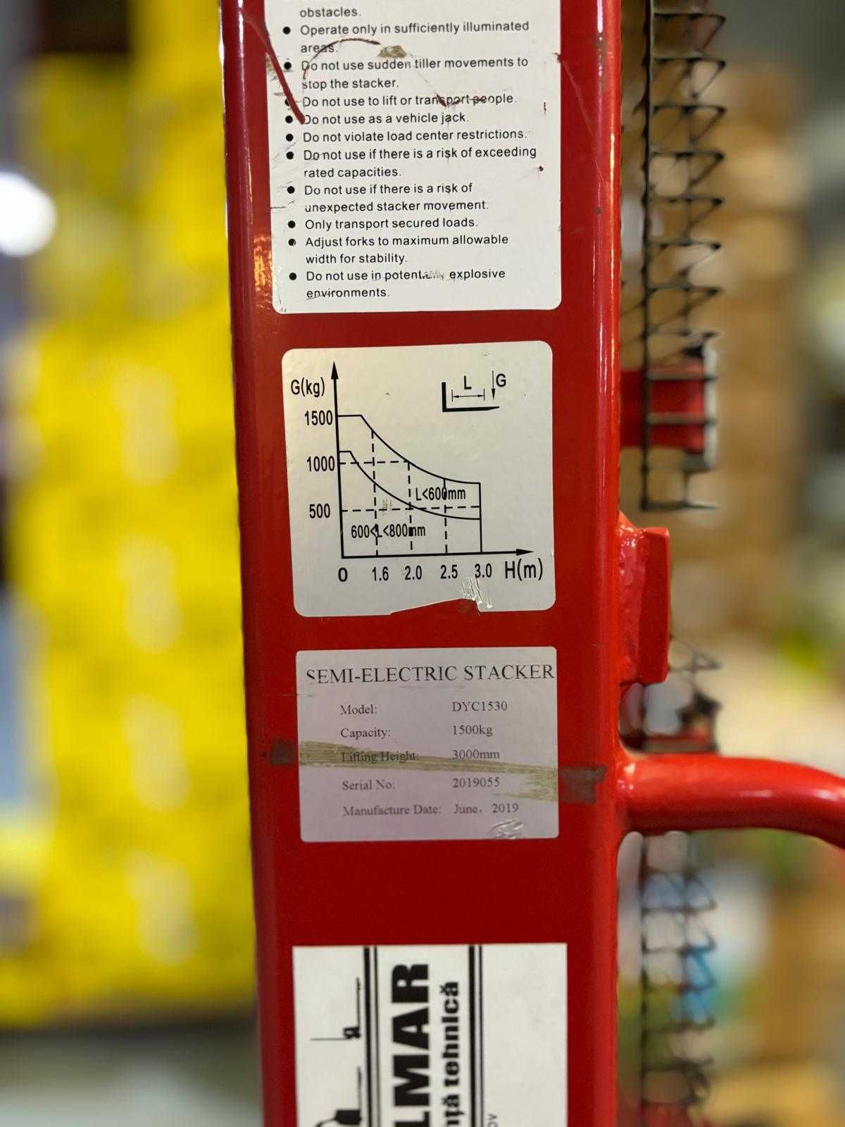 Stivuitor Semi-Electric VALLIFT DYC1530