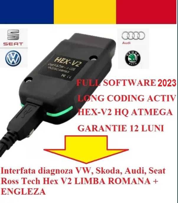 Interfata Vag VCDS HEX-V2, romana si engleza, ultima versiune 2024